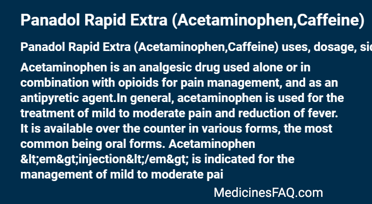 Panadol Rapid Extra (Acetaminophen,Caffeine)