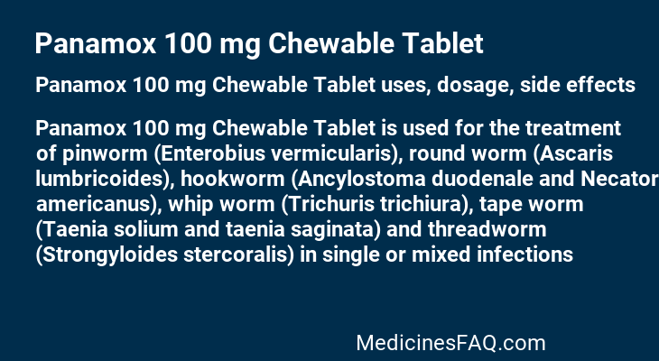 Panamox 100 mg Chewable Tablet