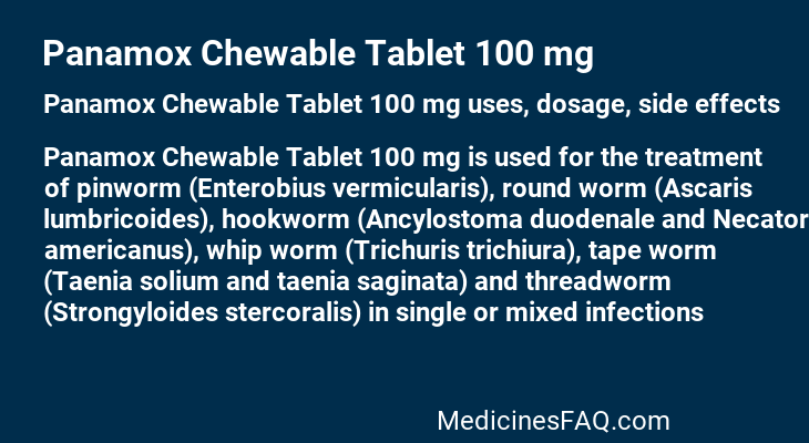 Panamox Chewable Tablet 100 mg