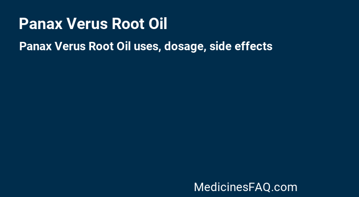 Panax Verus Root Oil