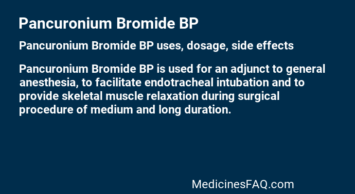 Pancuronium Bromide BP