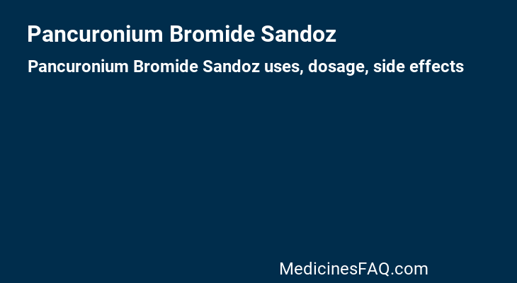 Pancuronium Bromide Sandoz