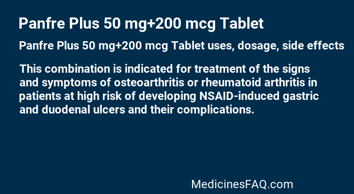 Panfre Plus 50 mg+200 mcg Tablet