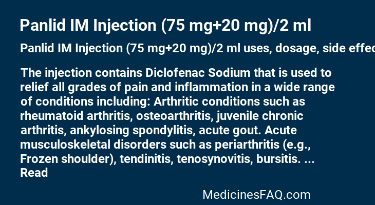 Panlid IM Injection (75 mg+20 mg)/2 ml