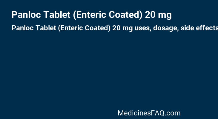 Panloc Tablet (Enteric Coated) 20 mg