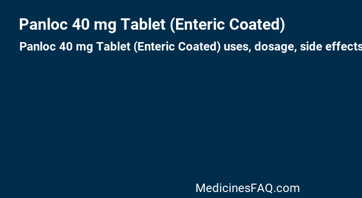 Panloc 40 mg Tablet (Enteric Coated)