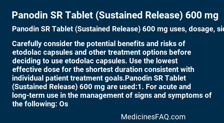 Panodin SR Tablet (Sustained Release) 600 mg