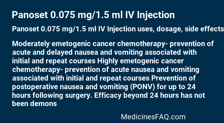 Panoset 0.075 mg/1.5 ml IV Injection