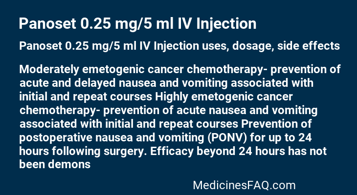 Panoset 0.25 mg/5 ml IV Injection