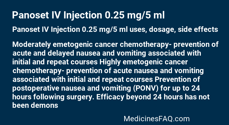 Panoset IV Injection 0.25 mg/5 ml