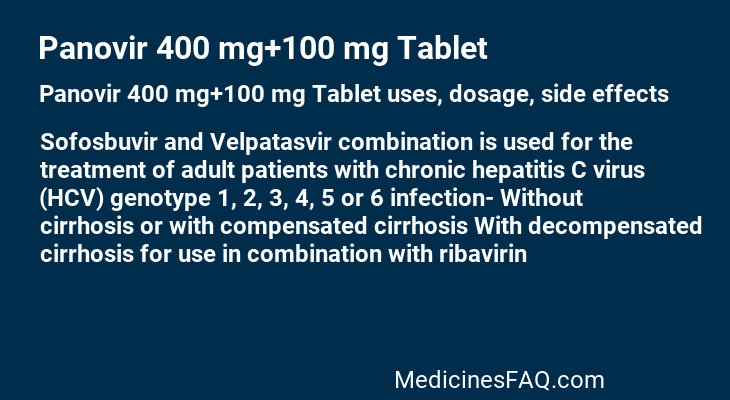 Panovir 400 mg+100 mg Tablet