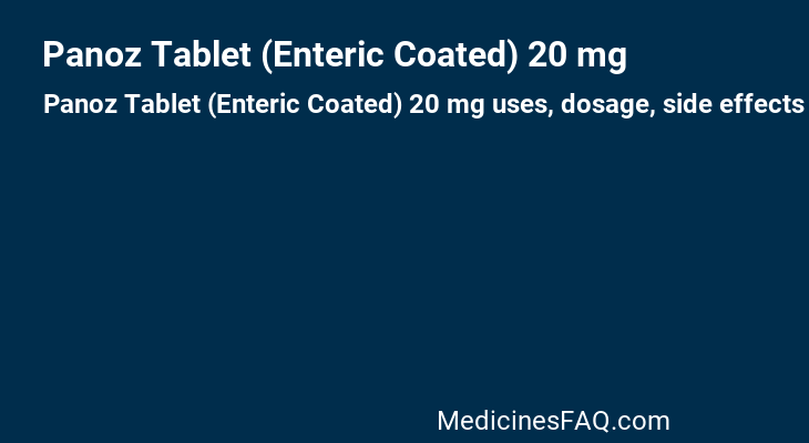 Panoz Tablet (Enteric Coated) 20 mg