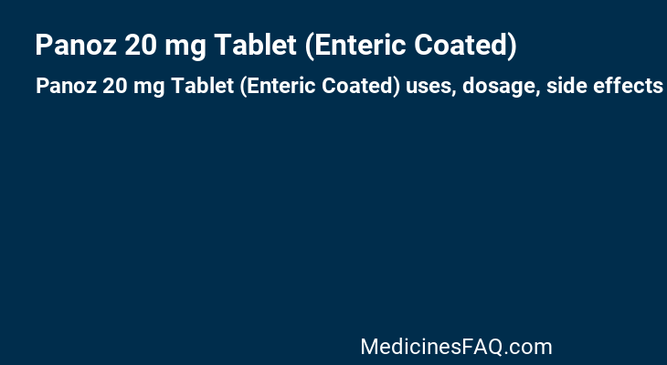 Panoz 20 mg Tablet (Enteric Coated)