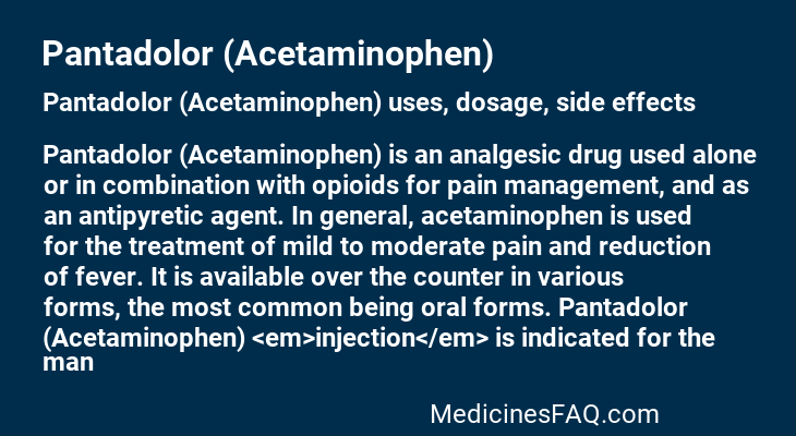 Pantadolor (Acetaminophen)