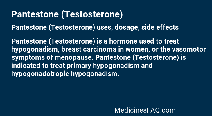 Pantestone (Testosterone)