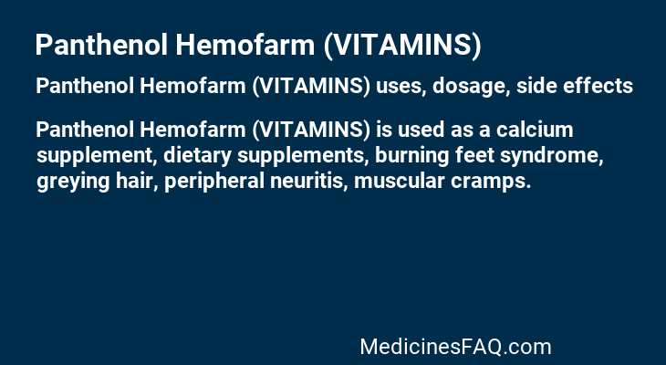 Panthenol Hemofarm (VITAMINS)