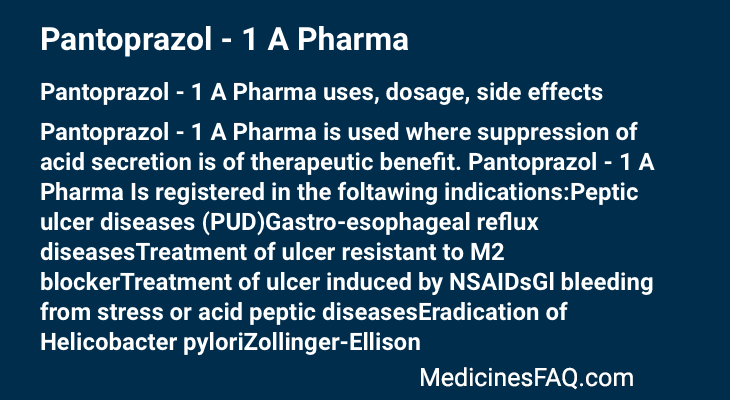 Pantoprazol - 1 A Pharma