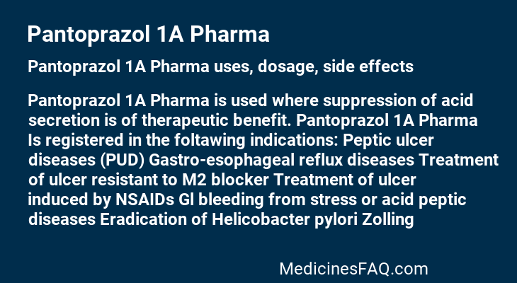 Pantoprazol 1A Pharma