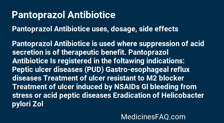 Pantoprazol Antibiotice