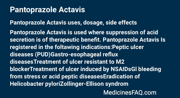 Pantoprazole Actavis