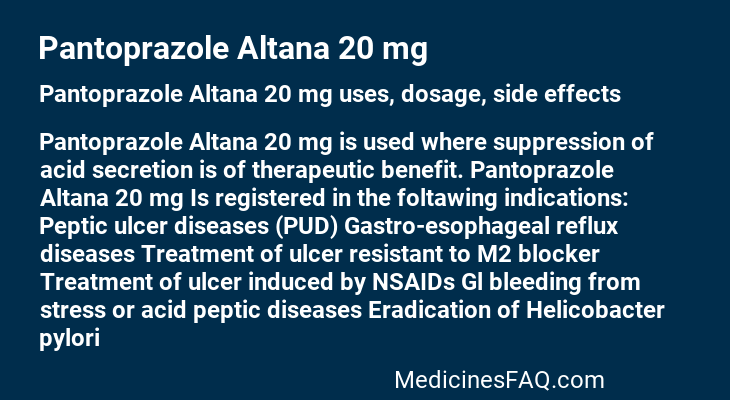 Pantoprazole Altana 20 mg