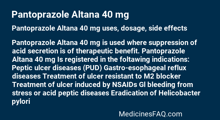 Pantoprazole Altana 40 mg