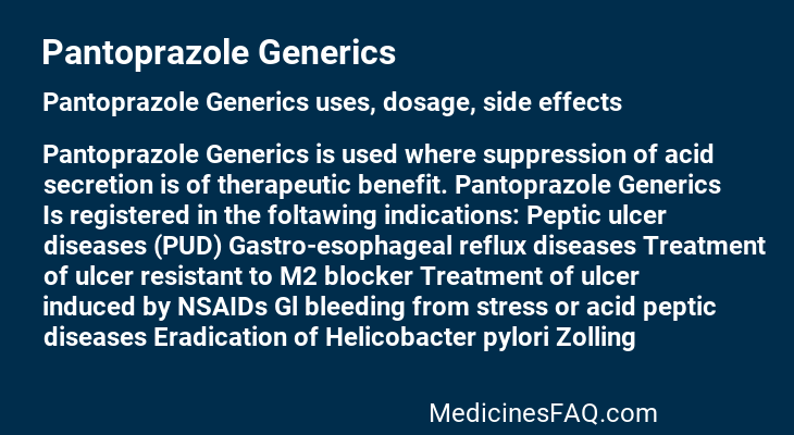 Pantoprazole Generics