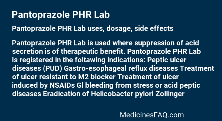 Pantoprazole PHR Lab