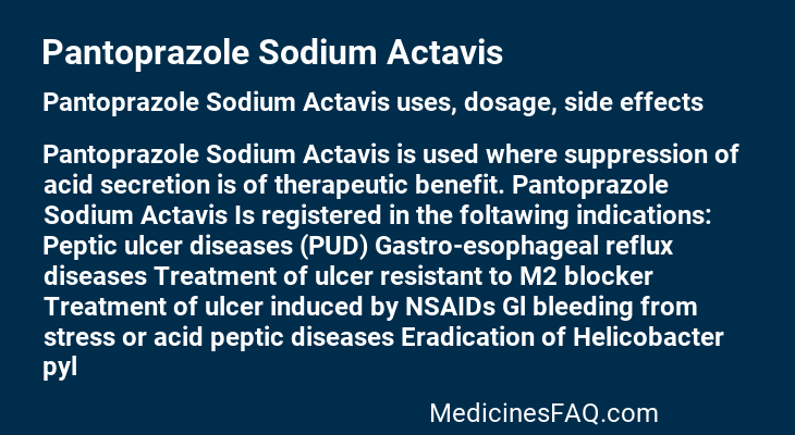 Pantoprazole Sodium Actavis