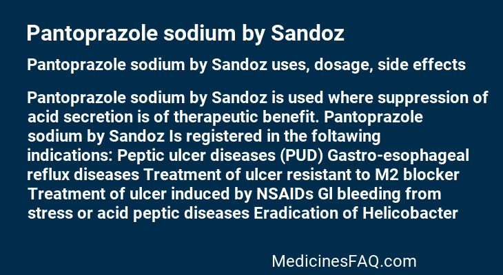 Pantoprazole sodium by Sandoz