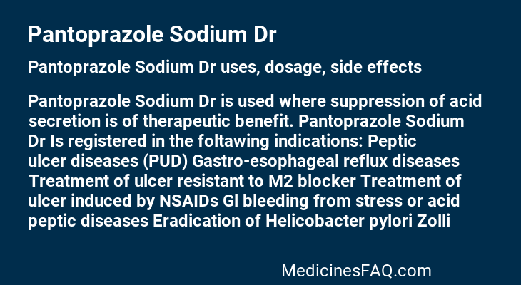 Pantoprazole Sodium Dr