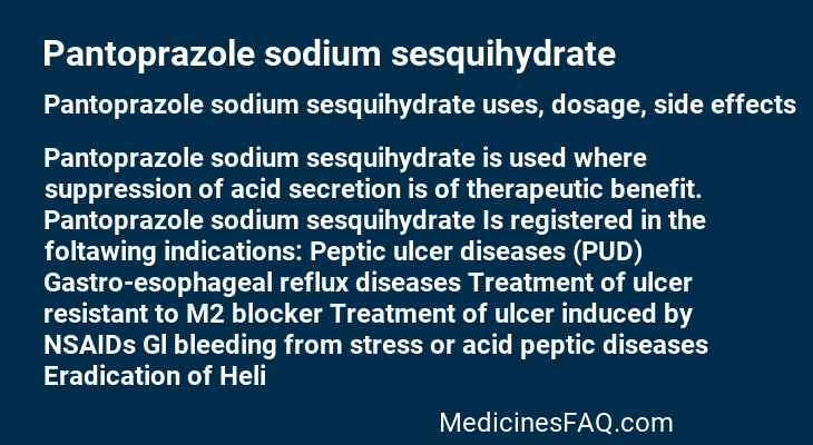 Pantoprazole sodium sesquihydrate