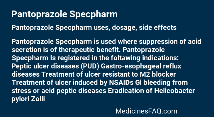 Pantoprazole Specpharm