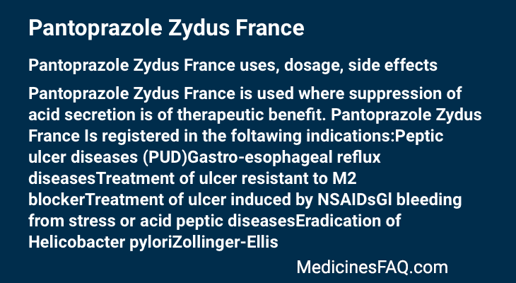 Pantoprazole Zydus France