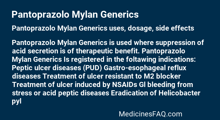 Pantoprazolo Mylan Generics