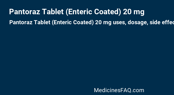 Pantoraz Tablet (Enteric Coated) 20 mg