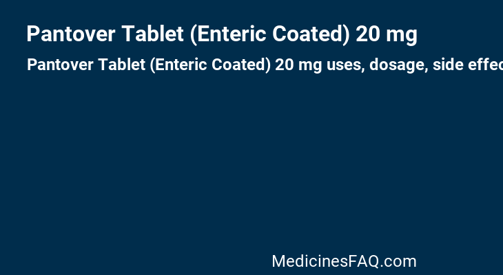 Pantover Tablet (Enteric Coated) 20 mg