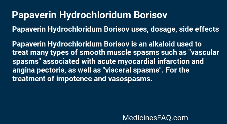 Papaverin Hydrochloridum Borisov