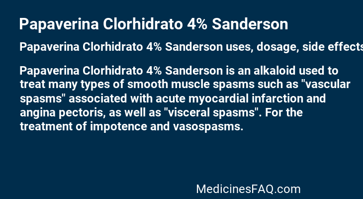 Papaverina Clorhidrato 4% Sanderson