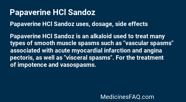 Papaverine HCl Sandoz