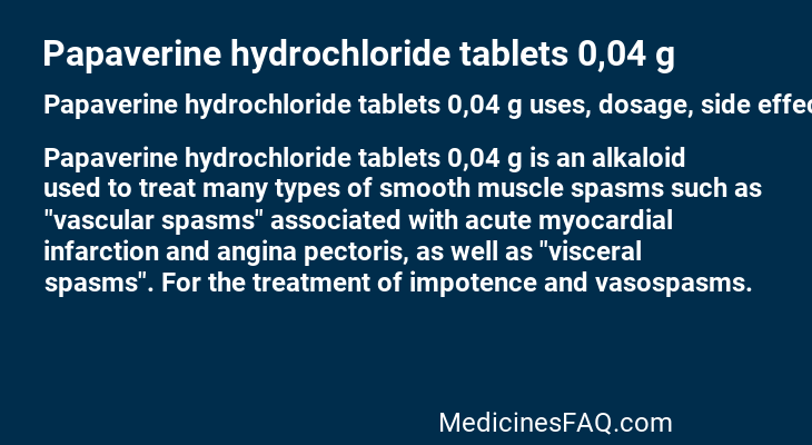 Papaverine hydrochloride tablets 0,04 g