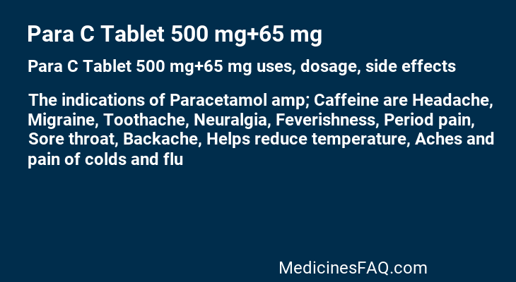 Para C Tablet 500 mg+65 mg