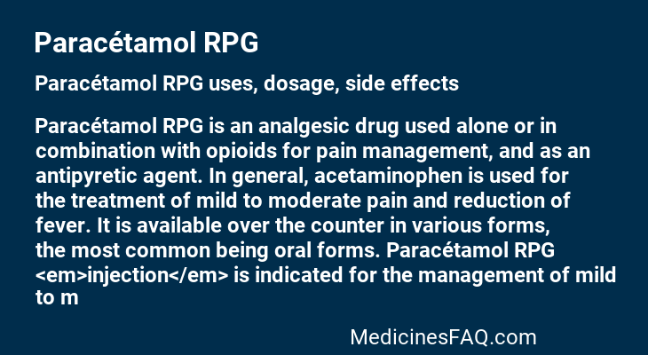 Paracétamol RPG