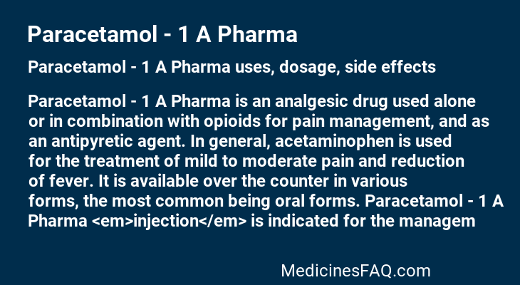 Paracetamol - 1 A Pharma