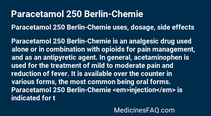 Paracetamol 250 Berlin-Chemie