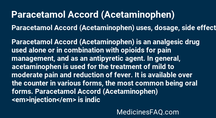 Paracetamol Accord (Acetaminophen)