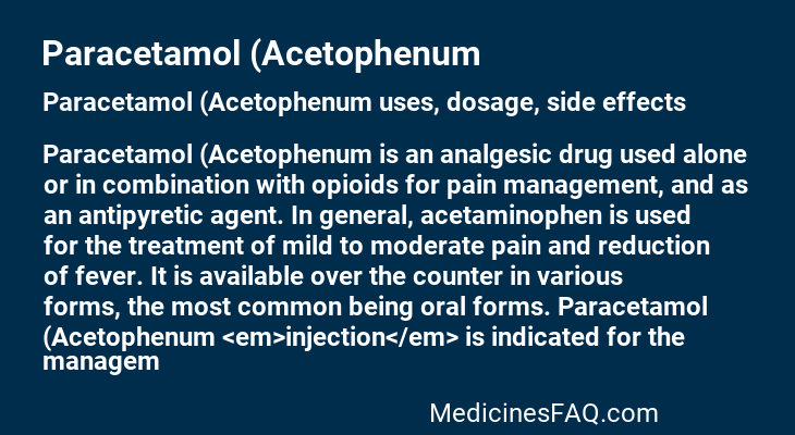 Paracetamol (Acetophenum