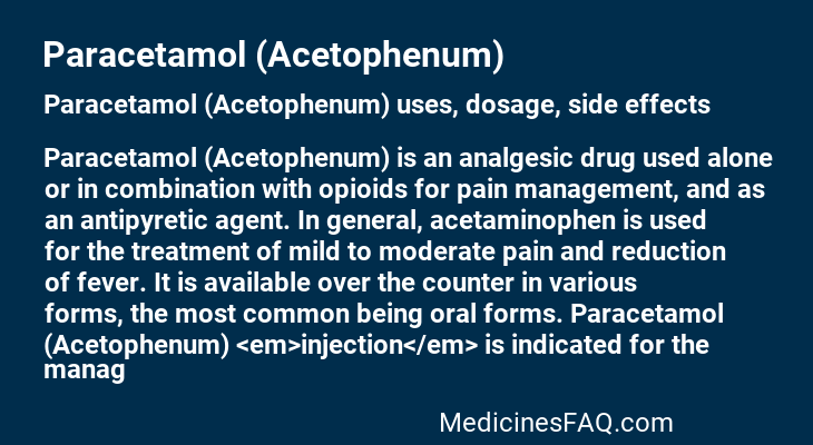 Paracetamol (Acetophenum)