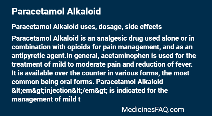 Paracetamol Alkaloid