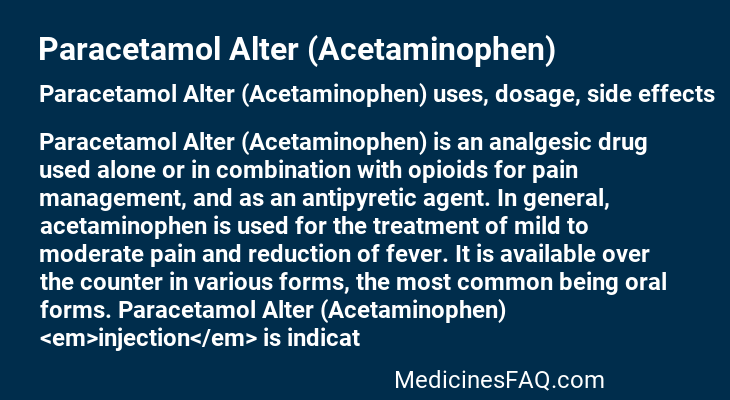 Paracetamol Alter (Acetaminophen)